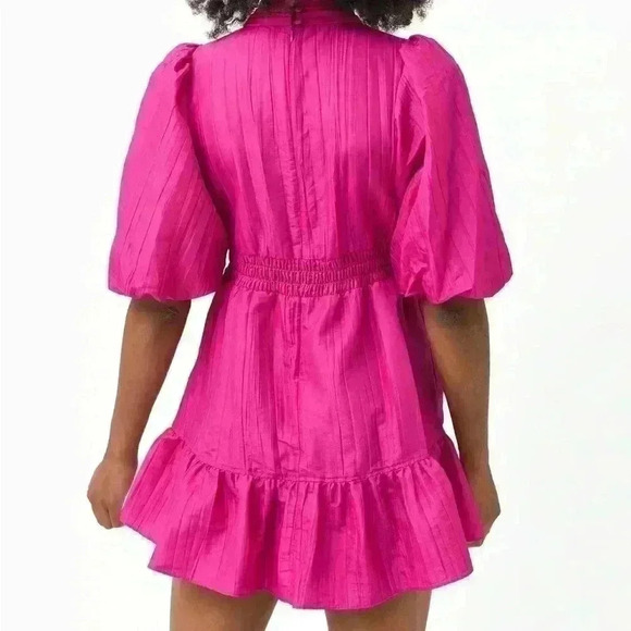NWT Jonathan Simkhai Bougainvillea Pink Merilyn Taffeta Mini  Dress Size 8 - Picture 7 of 8